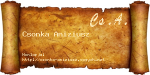 Csonka Aniziusz névjegykártya